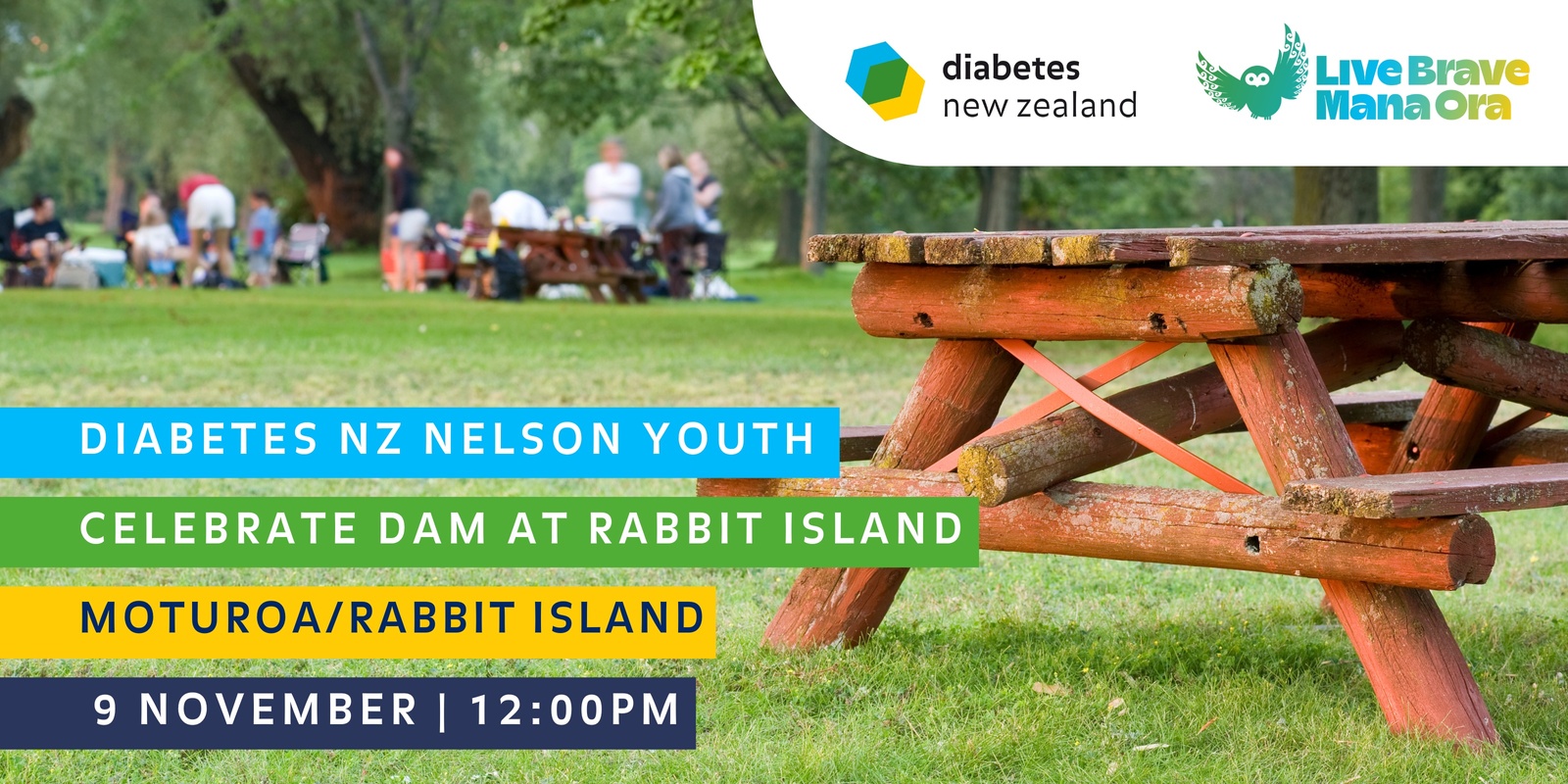 Banner image for Diabetes NZ Nelson Youth: Celebrate Diabetes Action Month at Rabbit Island