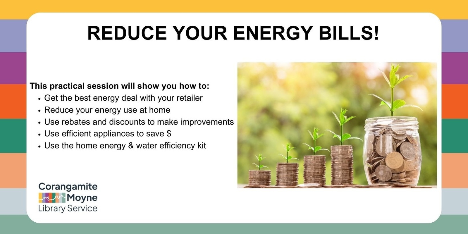 Banner image for Port Fairy Library - Reduce your energy bills!