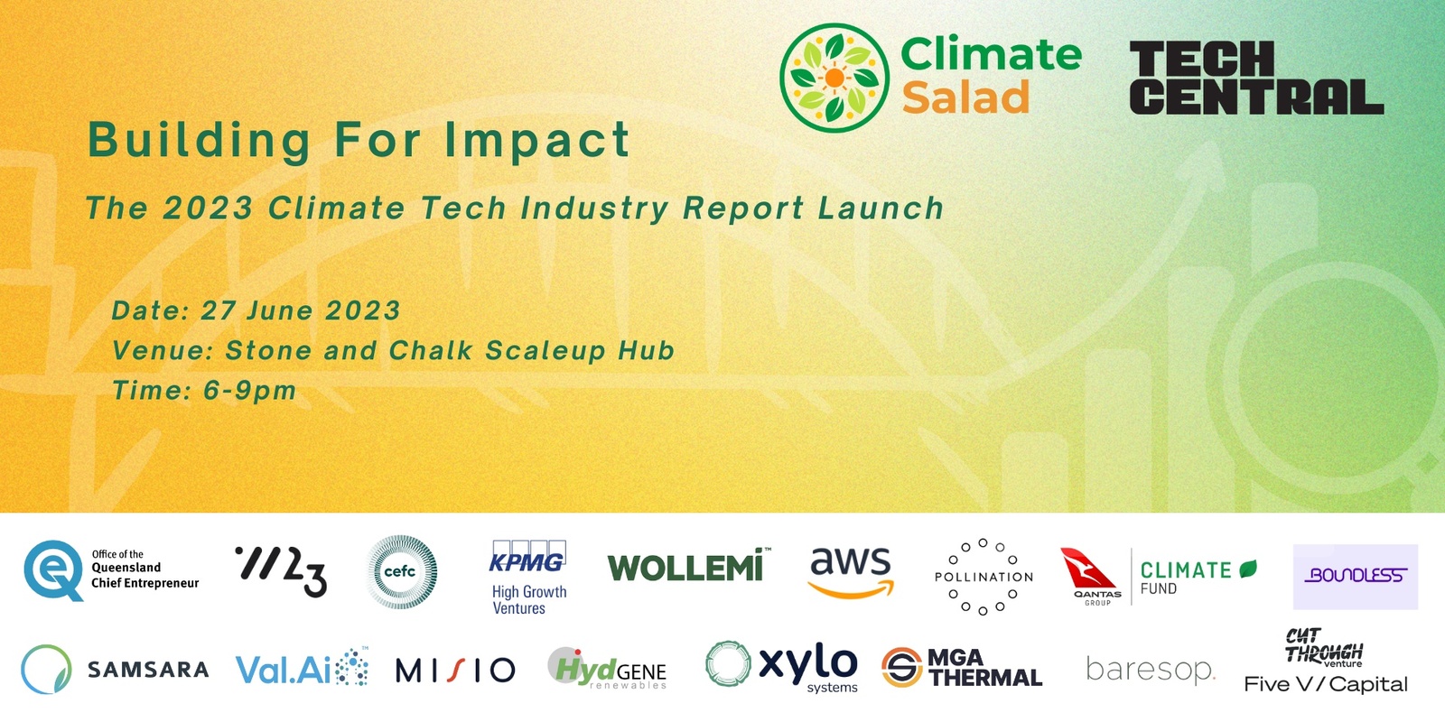 Banner image for Launch Event and Showcase: 2023 Climate Tech Industry Report