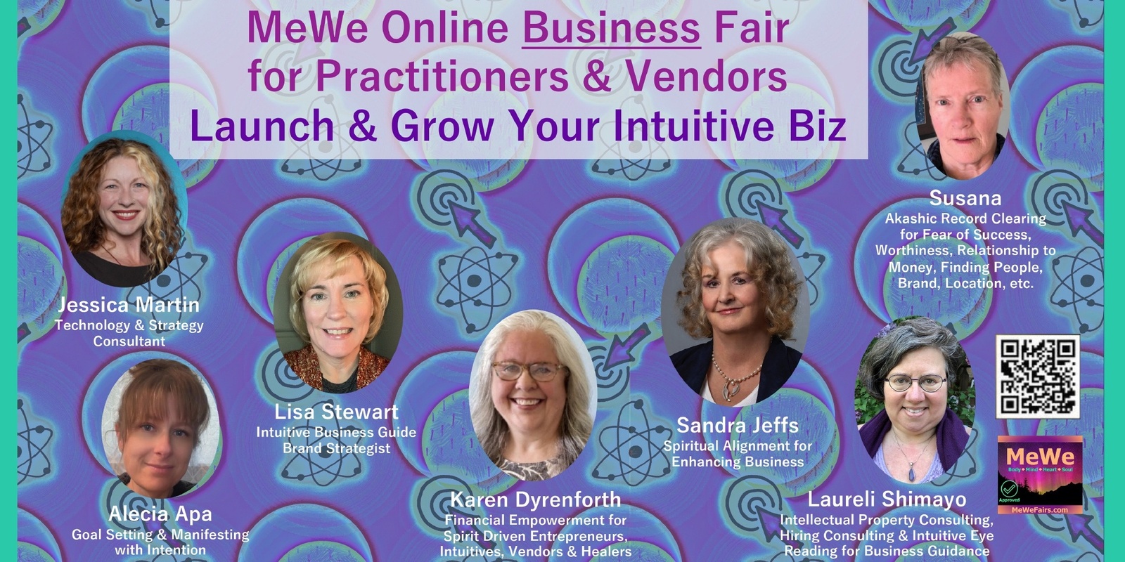 Banner image for Free Online MeWe Biz Fair for Starting & Growing Intuitive, Metaphysical & Spiritual Businesses with 12 Practitioners/Consultants
