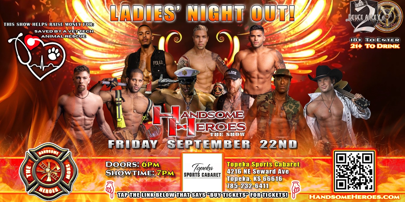 Banner image for Topeka, KS - Handsome Heroes: The Show "The Best Ladies Night of All Time!"
