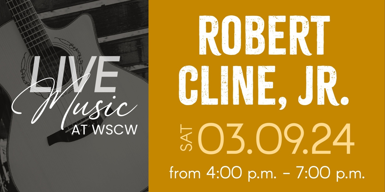 Banner image for Robert Cline, Jr. Live at WSCW March 9