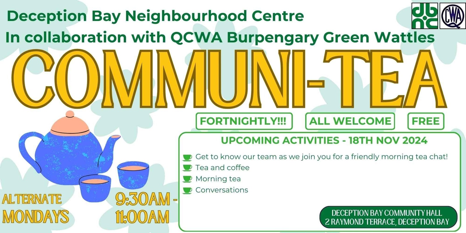 Banner image for Communi-Tea, FREE Morning Tea 