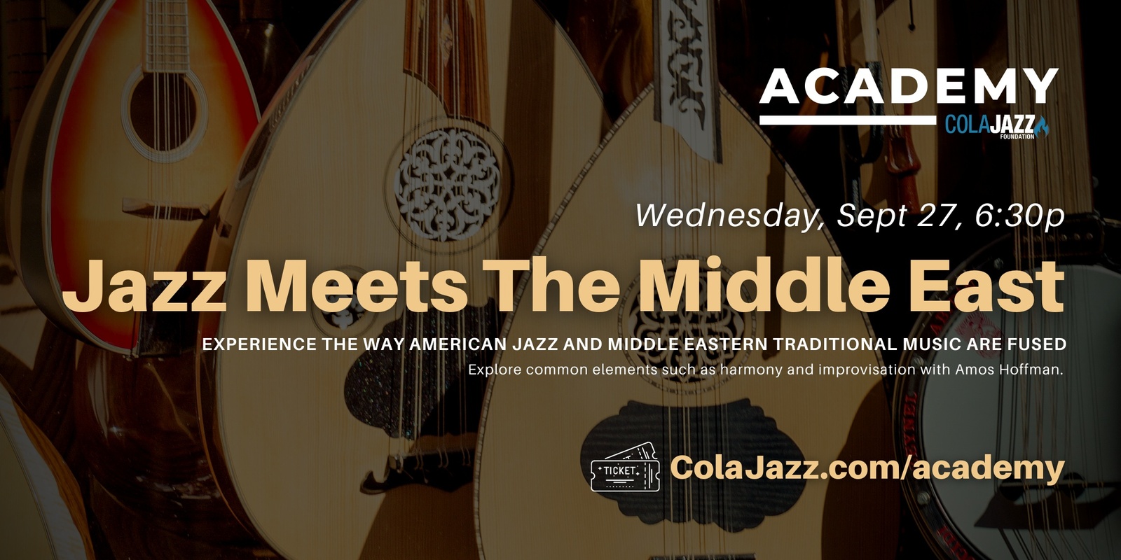 Banner image for ColaJazz Academy: Jazz Meets The Middle East with Amos Hoffman