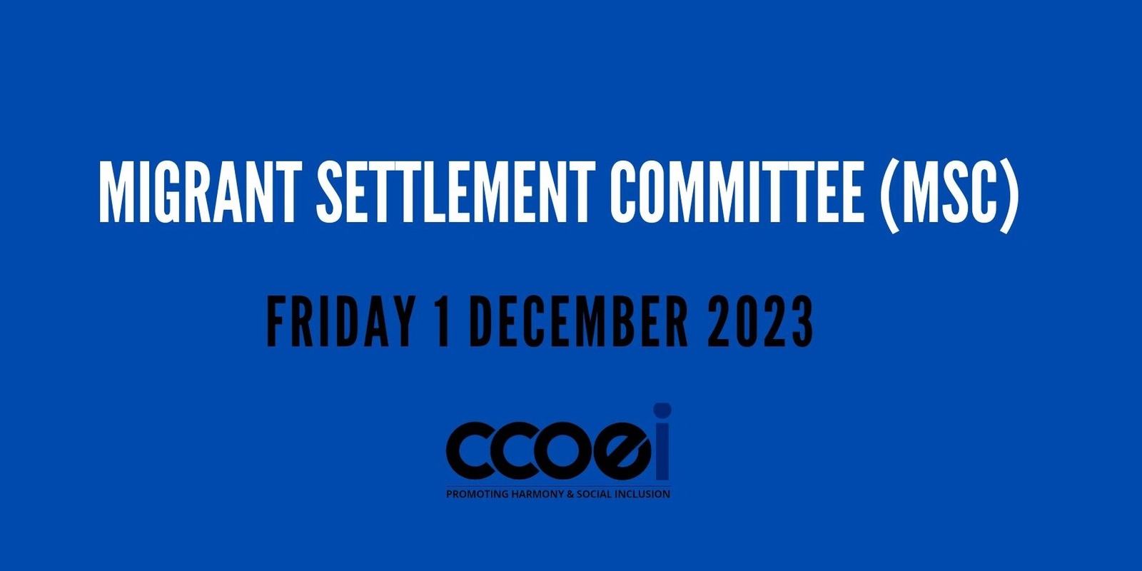 Banner image for Migrant Settlement Committee - December 2023