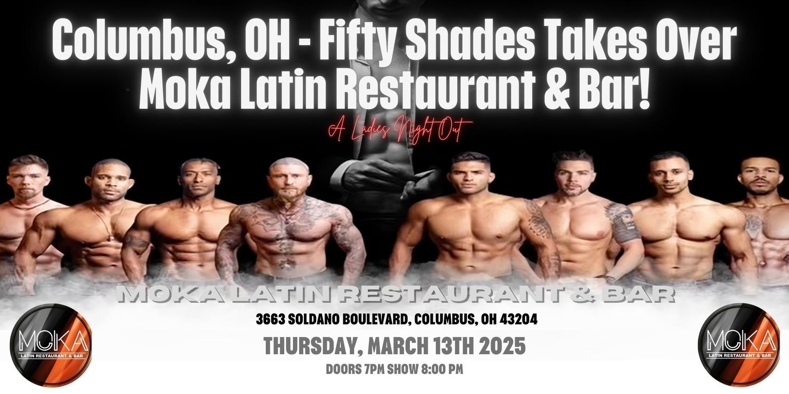 Banner image for Columbus, OH - Male Revue: Fifty Shades Takes Over Moka Latin Restaurant & Bar!