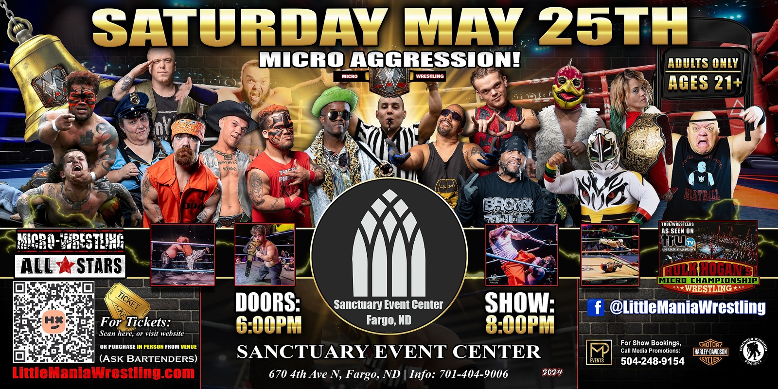 Banner image for Fargo, ND -- Micro-Wresting All * Stars: Little Mania Rips Through the Ring!