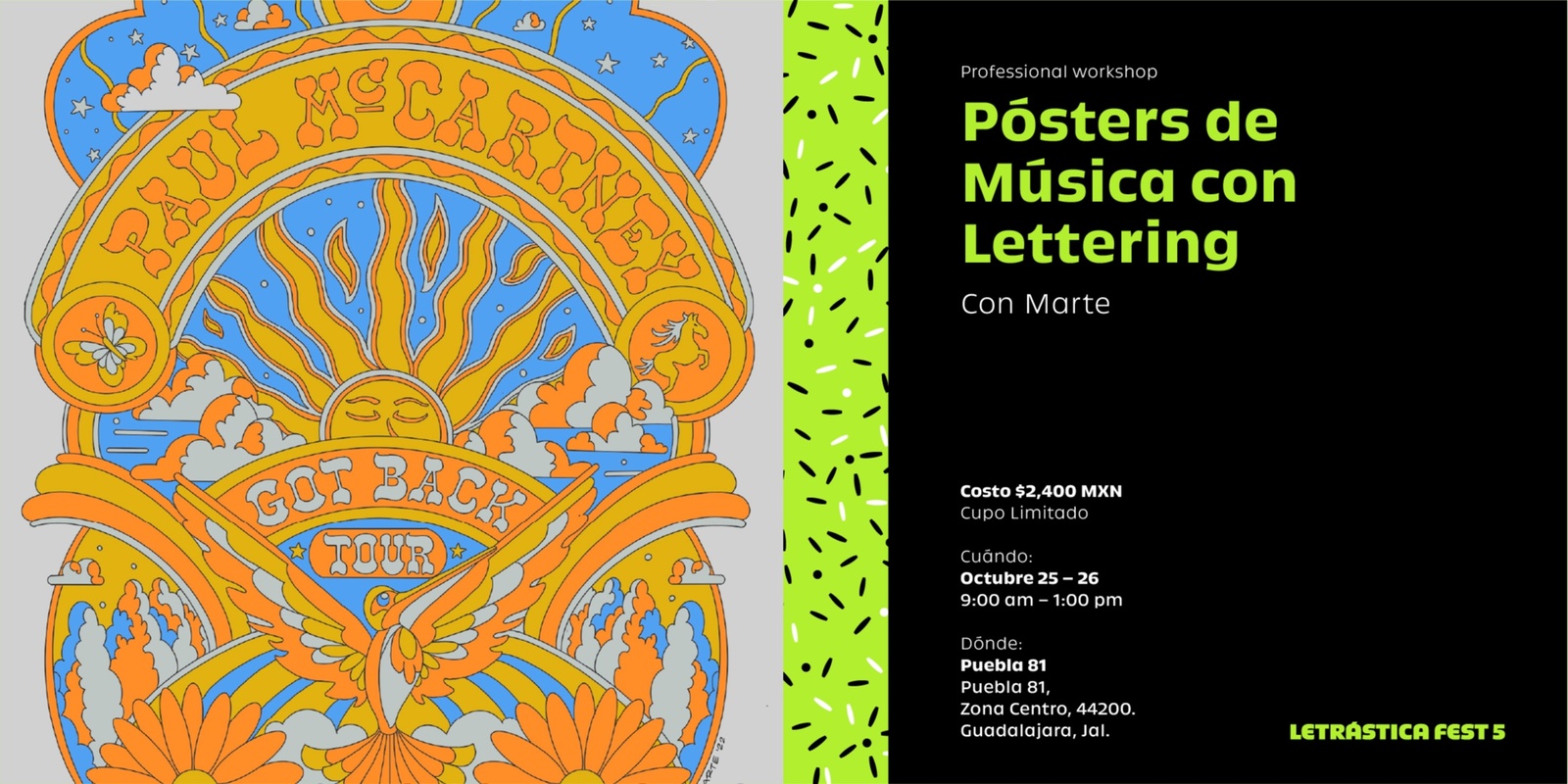 Banner image for Taller Profesional: Pósters de  Música con Lettering con Marte