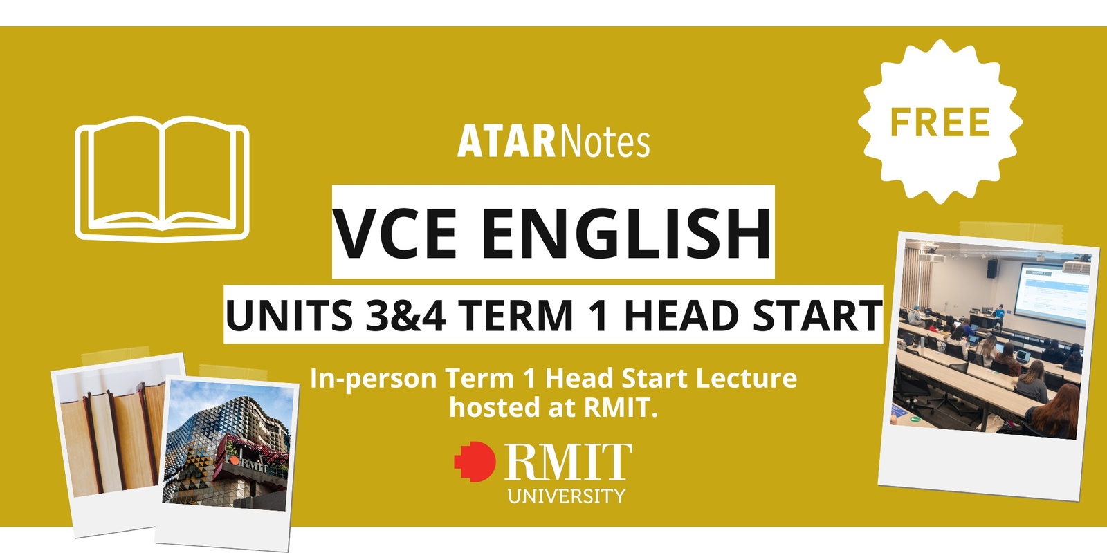 Banner image for VCE English 3&4 Term 1 Head Start Lecture FREE