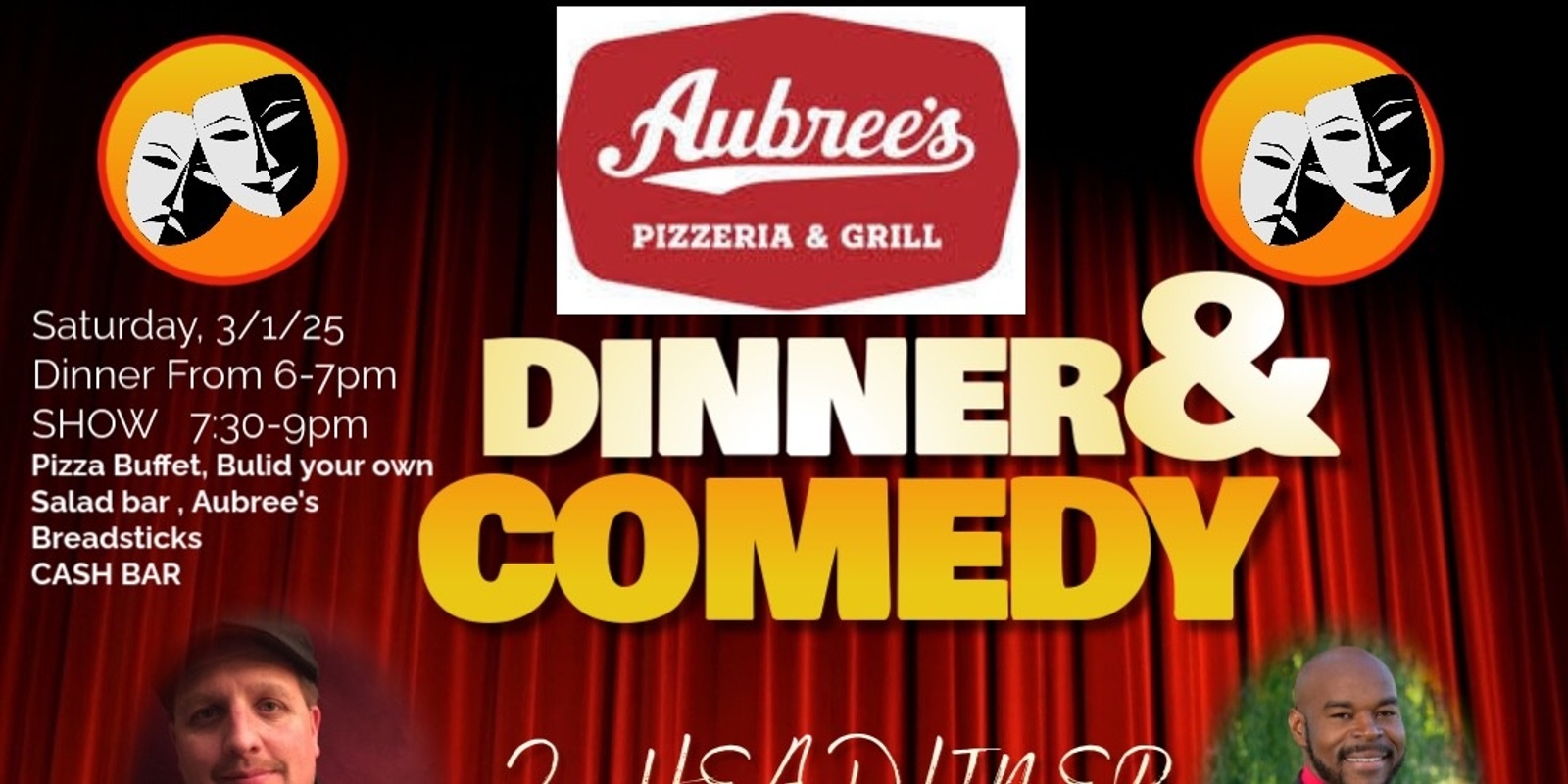 Banner image for Dinner & Comedy @ Aubree's Pizzeria & Grill