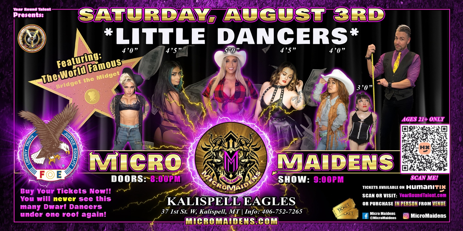 Banner image for Kalispell, MT - Micro Maidens: The Show "Must Be This Tall to Ride!" @ Kalispell Eagles!