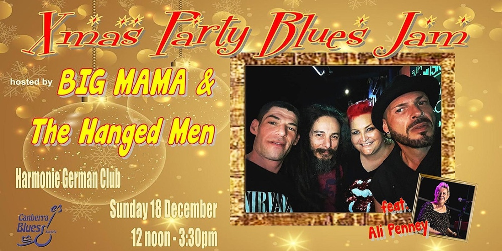 Banner image for CBS Xmas Party Blues Jam hosted by Big Mama & The Hanged Men