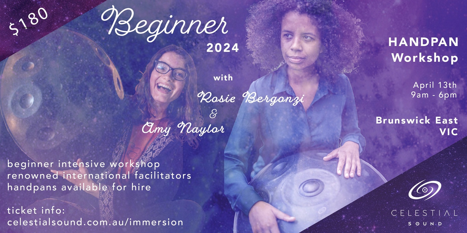 Banner image for Handpan Beginner Workshop with Rosie and Amy