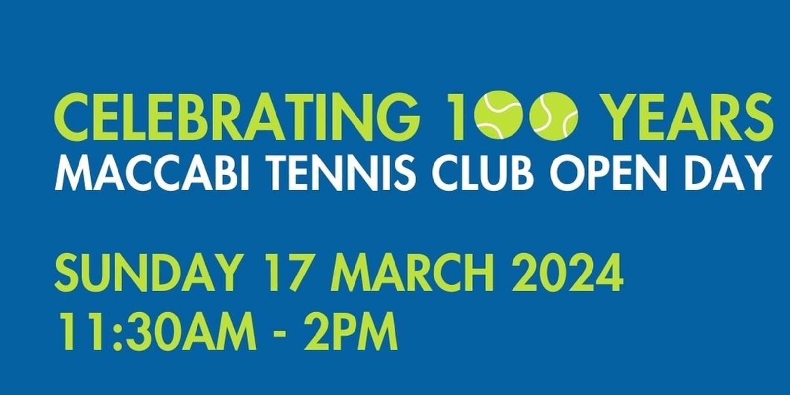 Banner image for Maccabi Tennis Club - Celebrating 100 Years