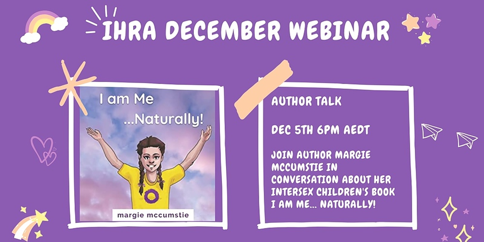 Banner image for December Webinar - Margie McCumstie's "I Am Me... Naturally!"