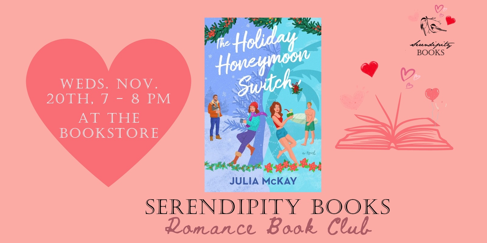 Banner image for Serendipity Books Romance Book Club - November 2024