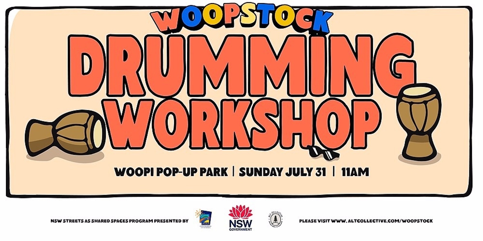 Banner image for Woopstock - Sunday Drumming Workshop
