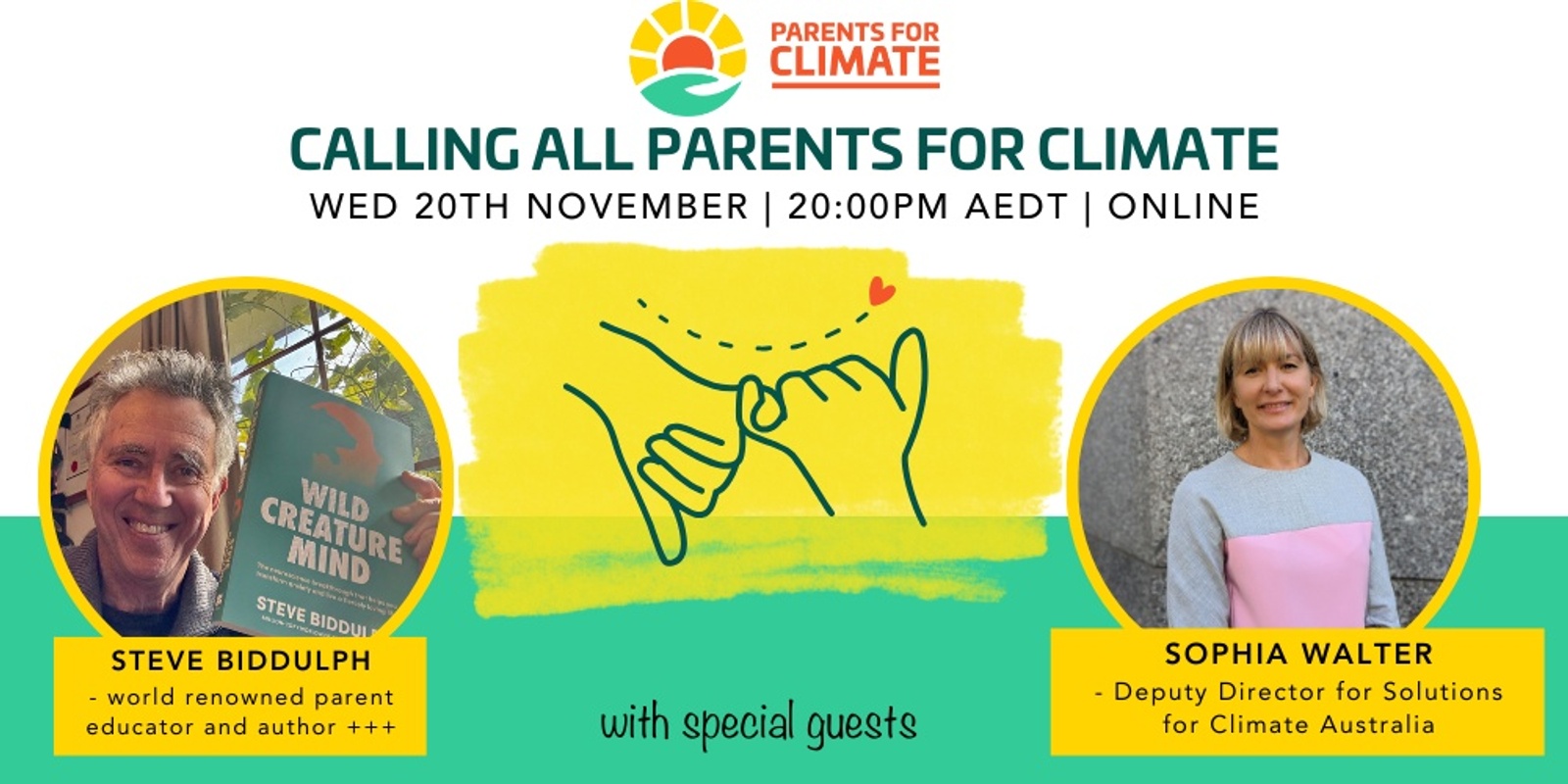 Banner image for Calling All Parents for Climate: securing a future we can afford (featuring Steve Biddulph)