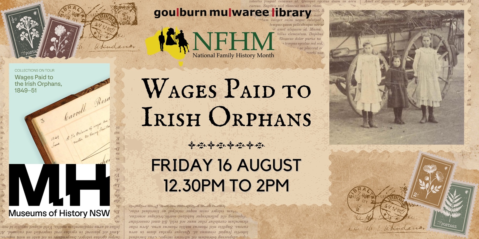 Banner image for Family History Month - wages paid to Irish orphans