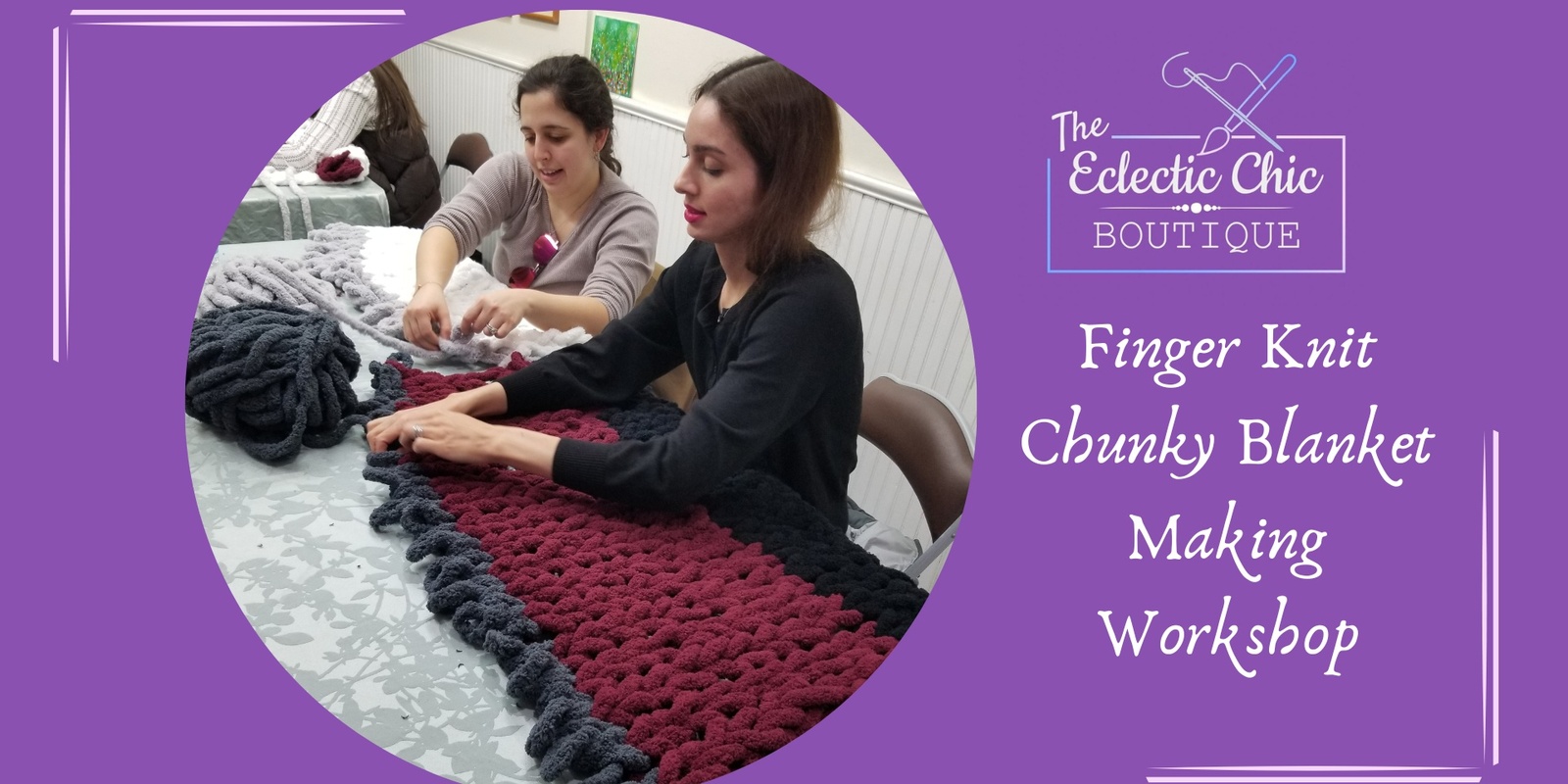 Banner image for Finger Knit Chunky Blanket Making Workshop