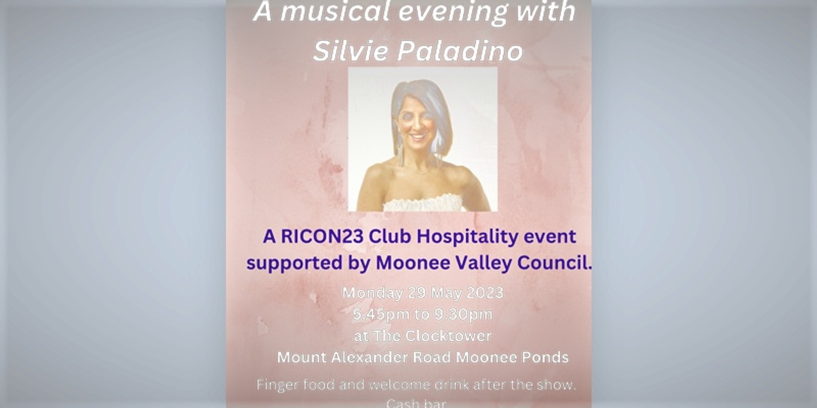 Banner image for An evening with Silvie Paladino: a RICON23 Club Hospitality event