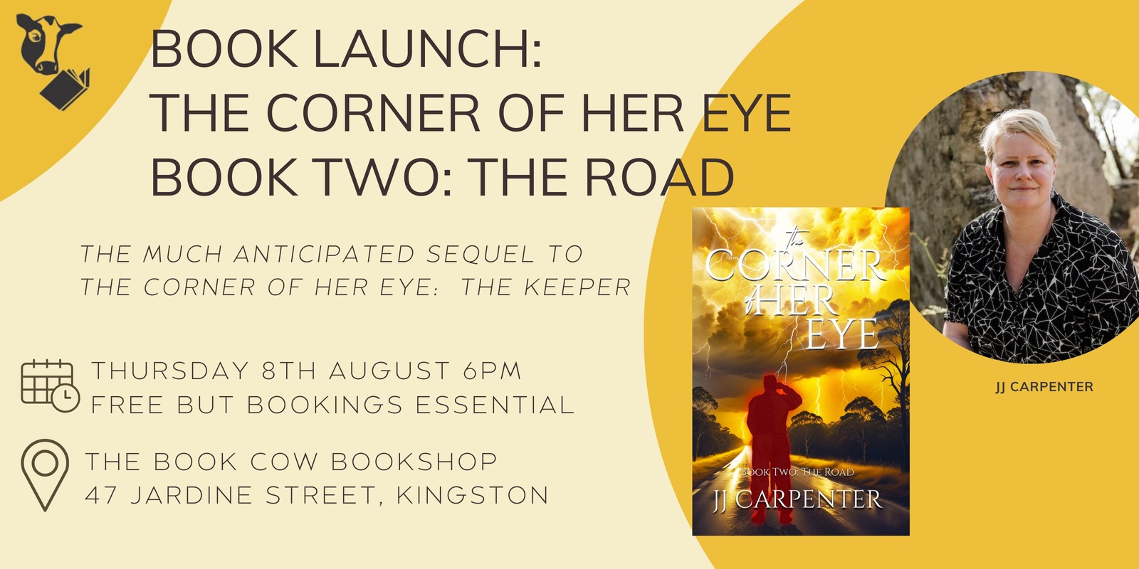 Banner image for Book Launch - The Corner of Her Eye Book Two: The Road by JJ Carpenter