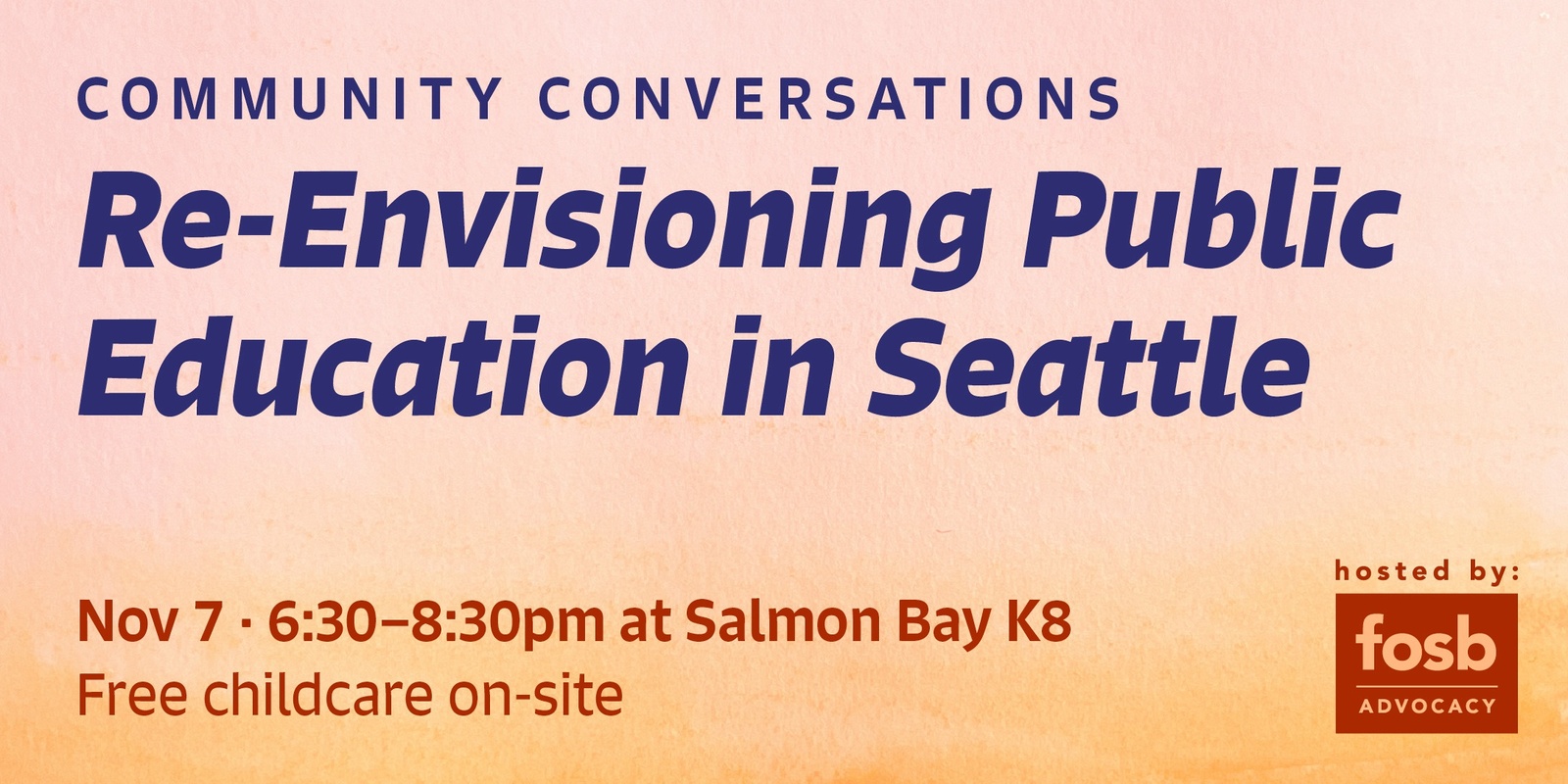 Banner image for Re-Envisioning Public Education in Seattle