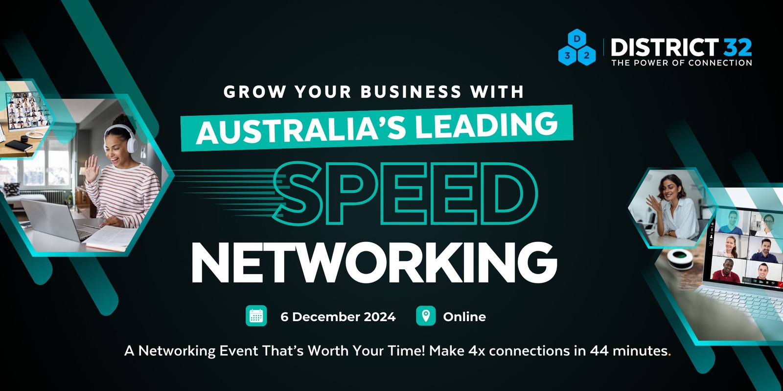 Banner image for Australia’s Leading Speed Networking Event – Online – Fri 06 Dec