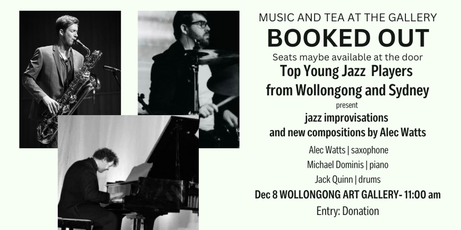 Banner image for MUSIC&TEA AT 11AM ~ Emerging Concert Artist Series at Wollongong Art Gallery