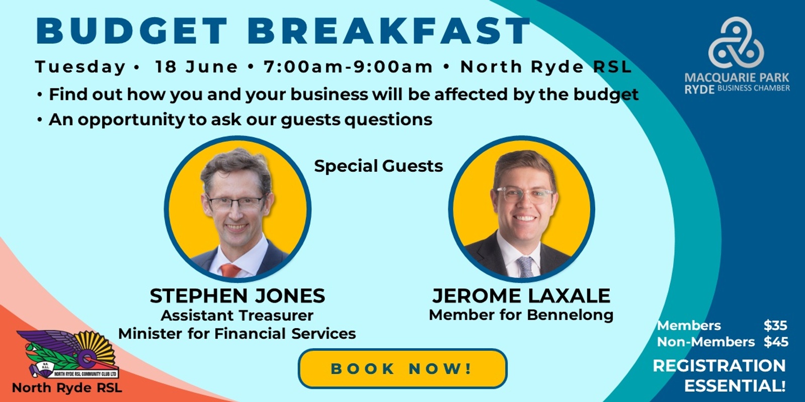Banner image for Budget Breakfast 2024 - North Ryde RSL - Tuesday, 18 June 2024