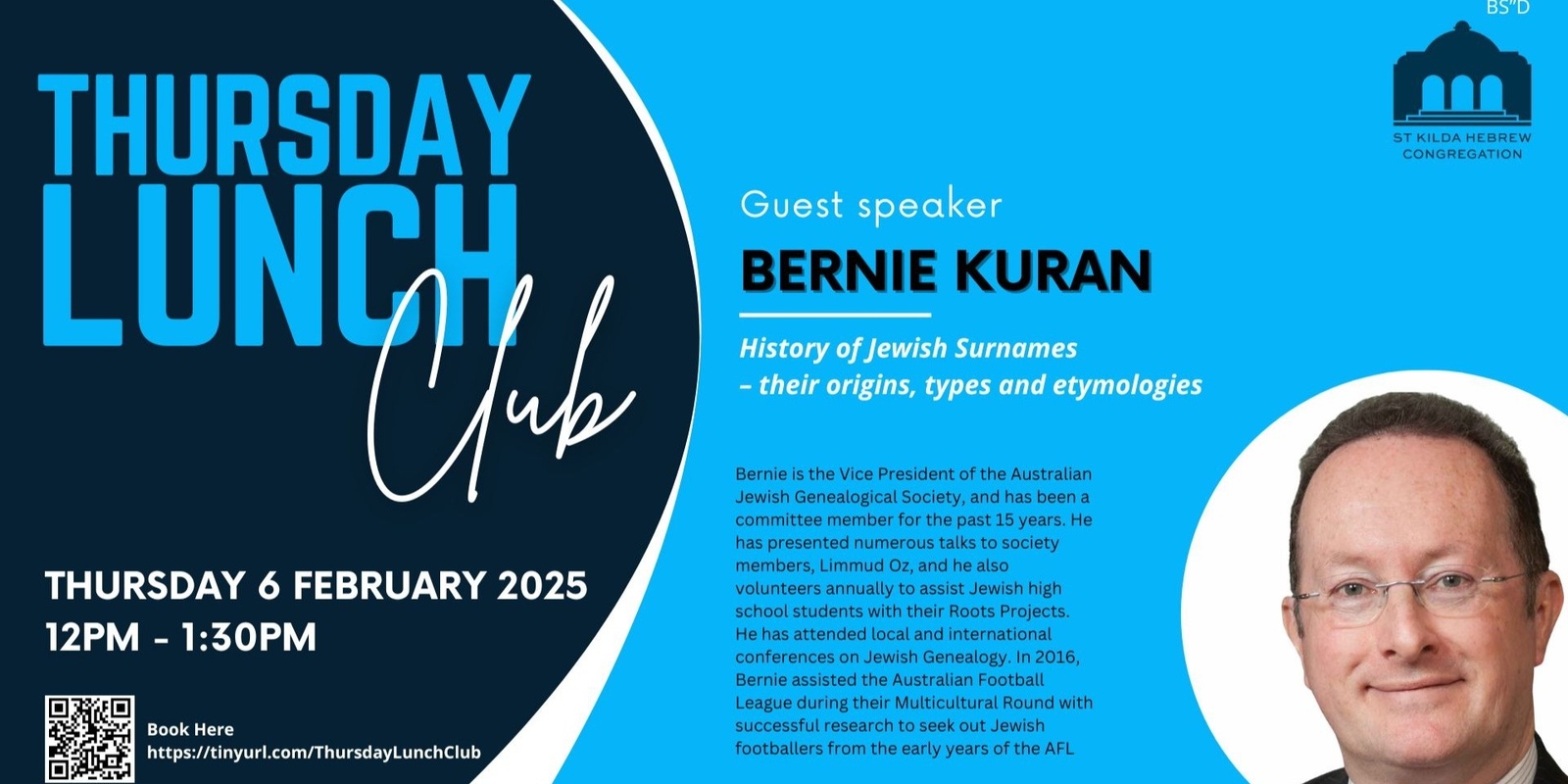 Banner image for Thursday Lunch Club: Bernie Kuran