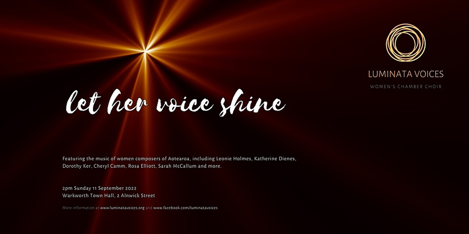 Banner image for Let Her Voice Shine - Warkworth Town Hall