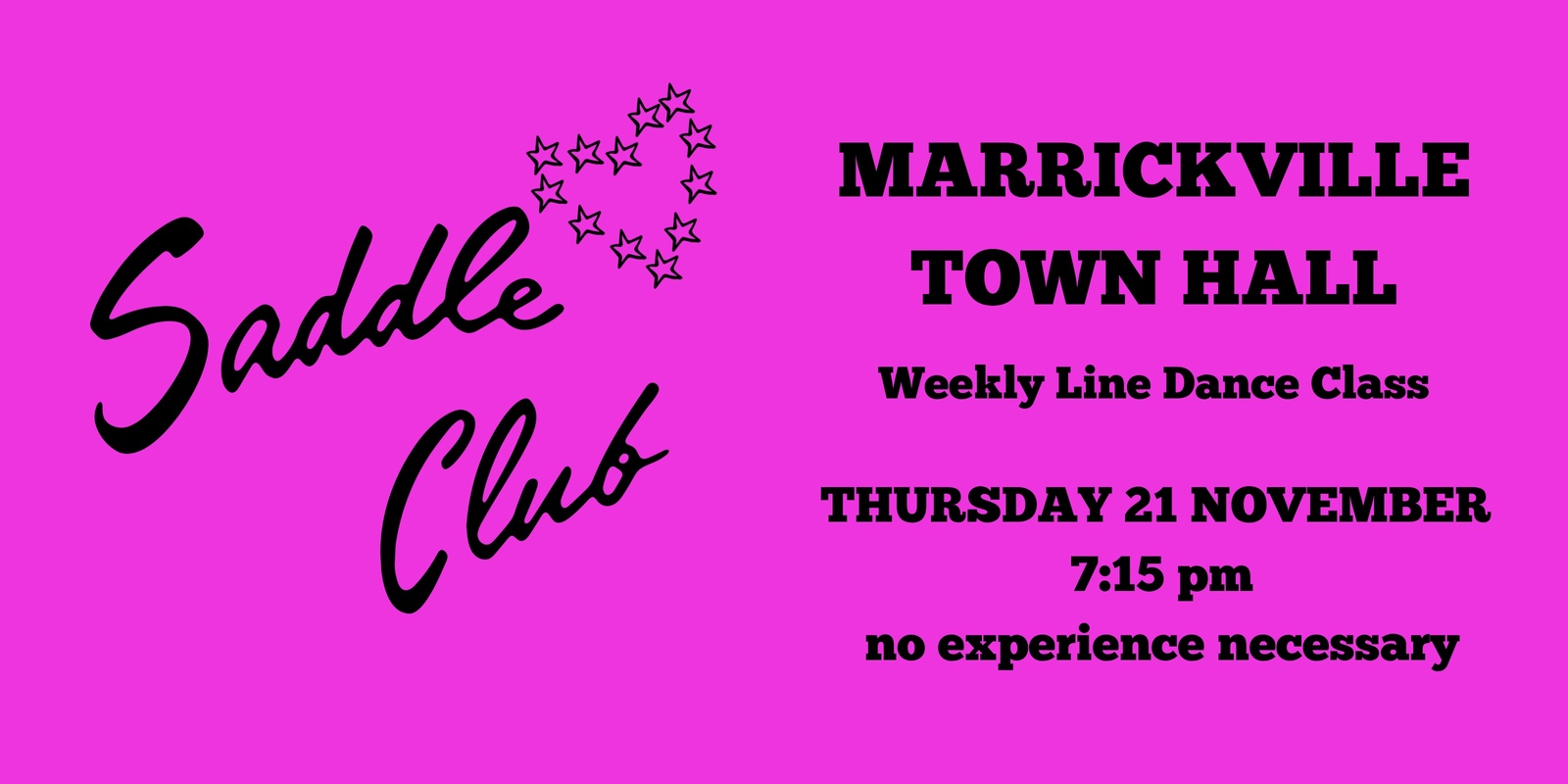 Banner image for Saddle Club - THURSDAY 21 November - Weekly Line Dance Class 