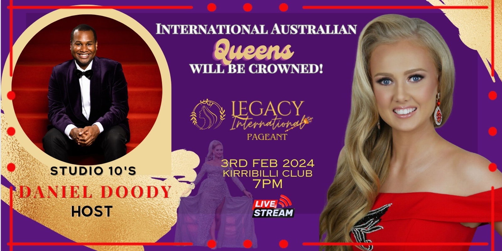 Legacy International Pageant Australia's banner