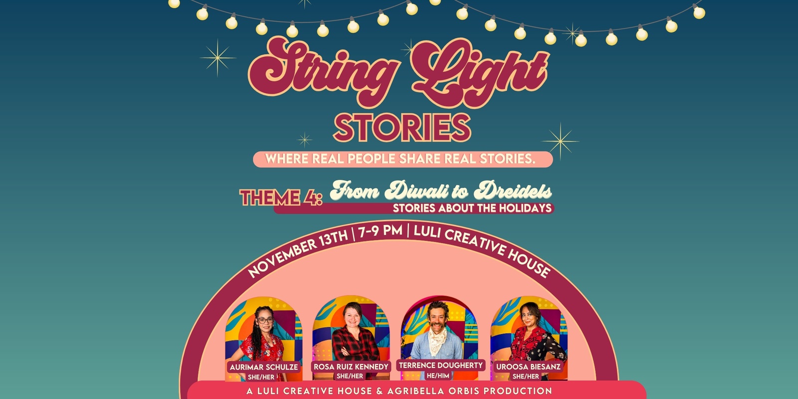 Banner image for String Light Stories | From Diwali To Dreidels: Stories About The Holidays