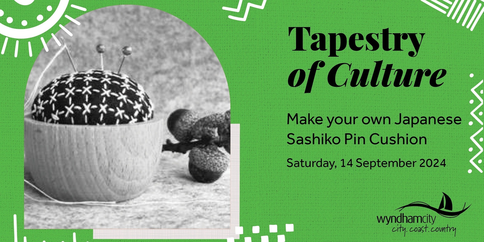 Banner image for Tapestry of Culture - Make your own Japanese Sashiko Pin Cushion