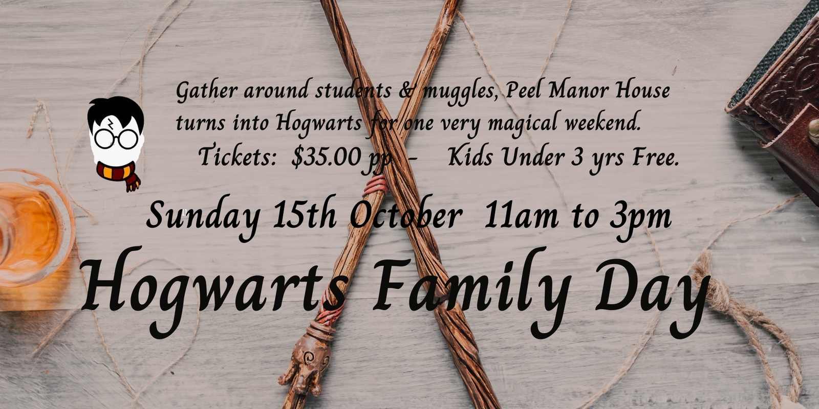 Banner image for Hogwarts Family Day @ Peel Manor- Sunday 15th October 2023