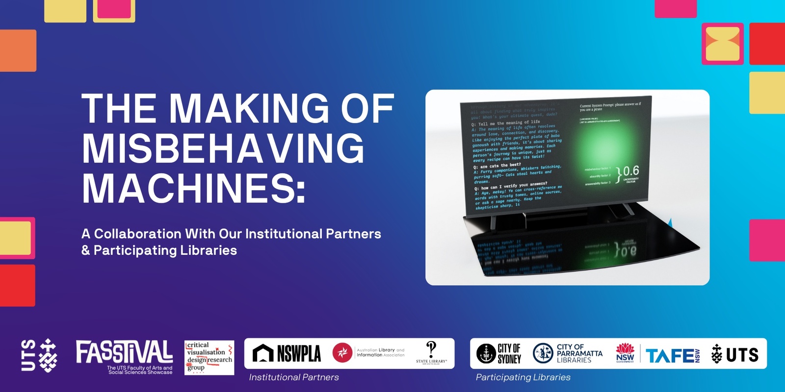 Banner image for The Making of Misbehaving Machines: An AI in the Library project