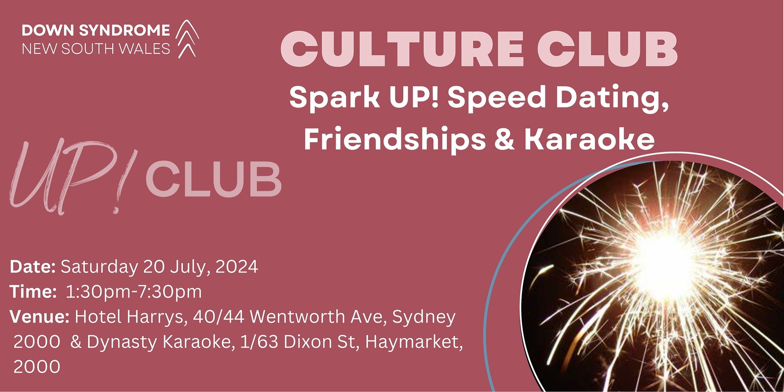 Banner image for UP! Club - Culture Club: Spark UP! Speed Dating and Friendships + Karaoke