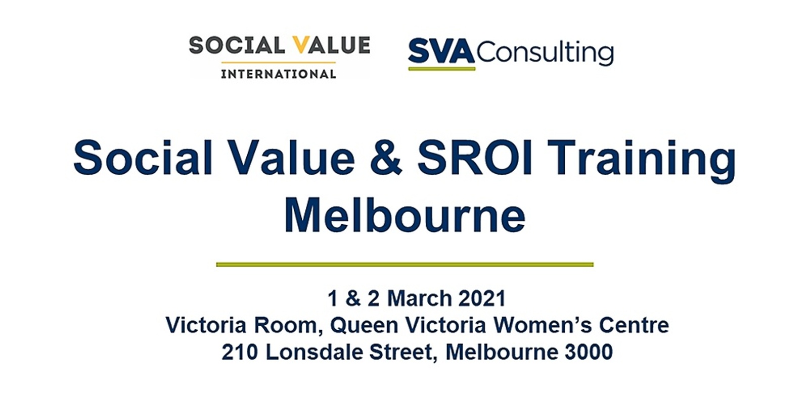 Banner image for Social Value & SROI Training Melbourne 1 & 2 March 2021