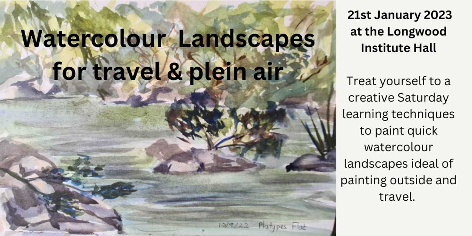 Banner image for Watercolour landscapes, quick painting for travel and plein air