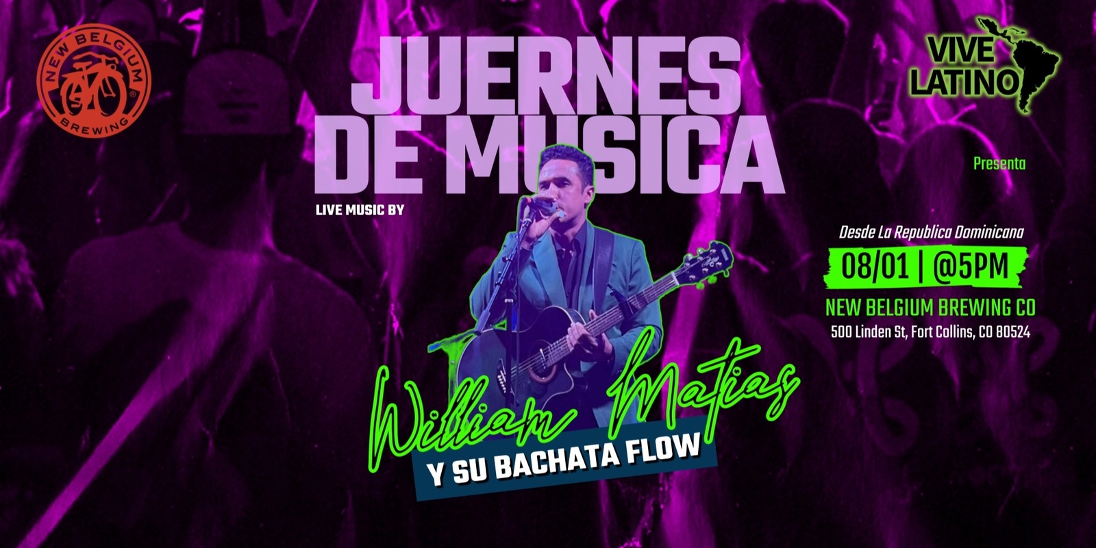 Banner image for Juernes de Musica: William Matias y Su Bachata Flow