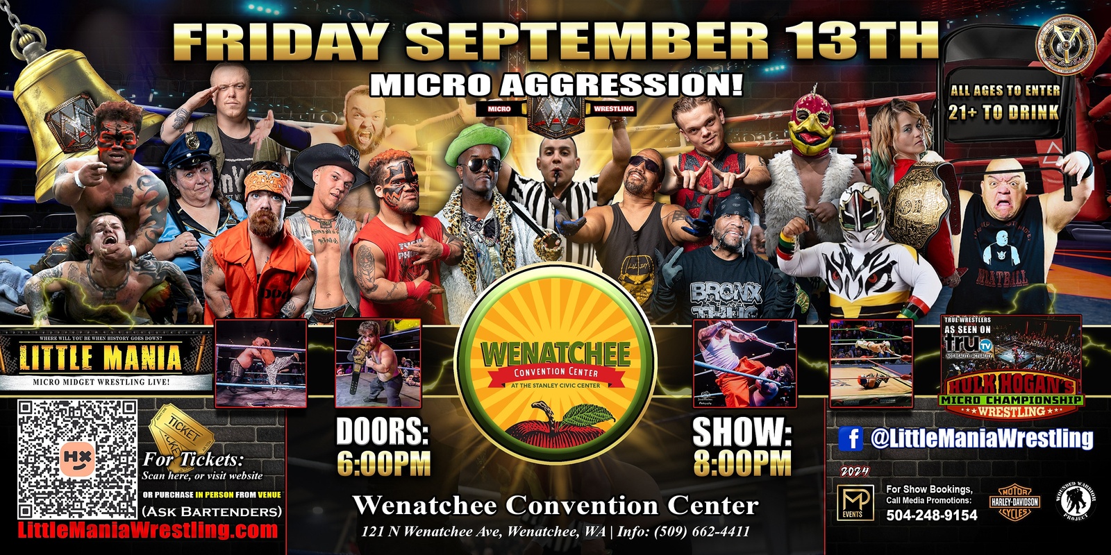 Banner image for Wenatchee, WA - Micro Wrestling All * Stars @ Wenatchee Convention Center: Little Mania Wrestling Rips through the Ring
