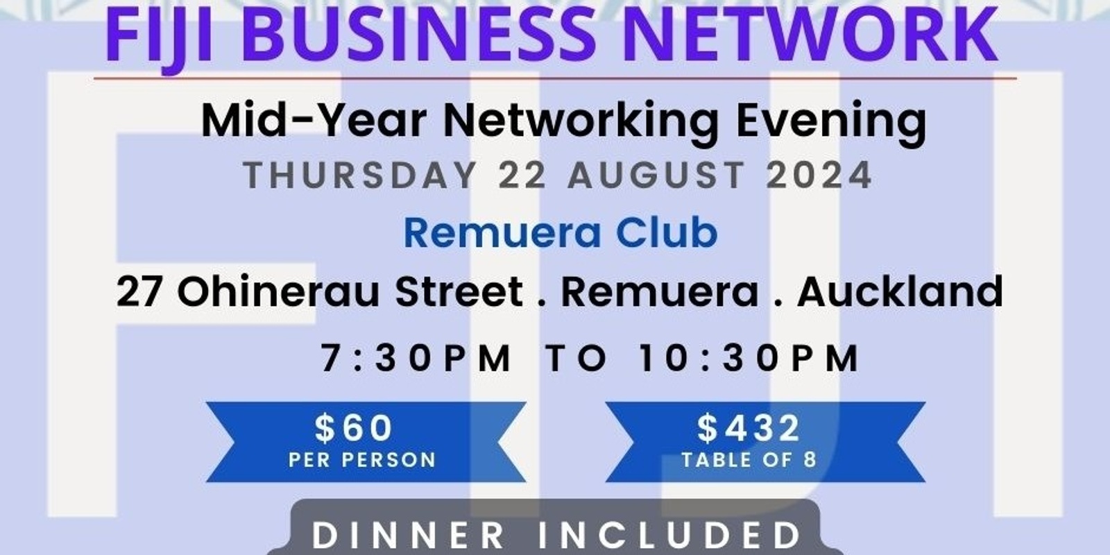 Banner image for Fiji Business Network - Mid-Year Networking Evening 2024