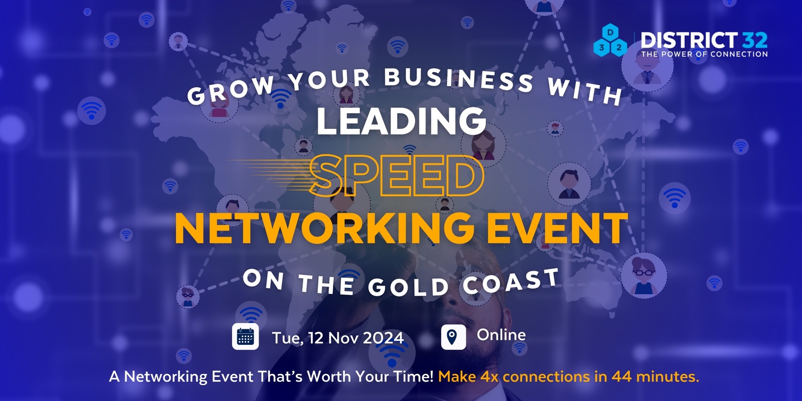 Banner image for Gold Coast's Leading Speed Networking Event – Online – Tue 12 Nov