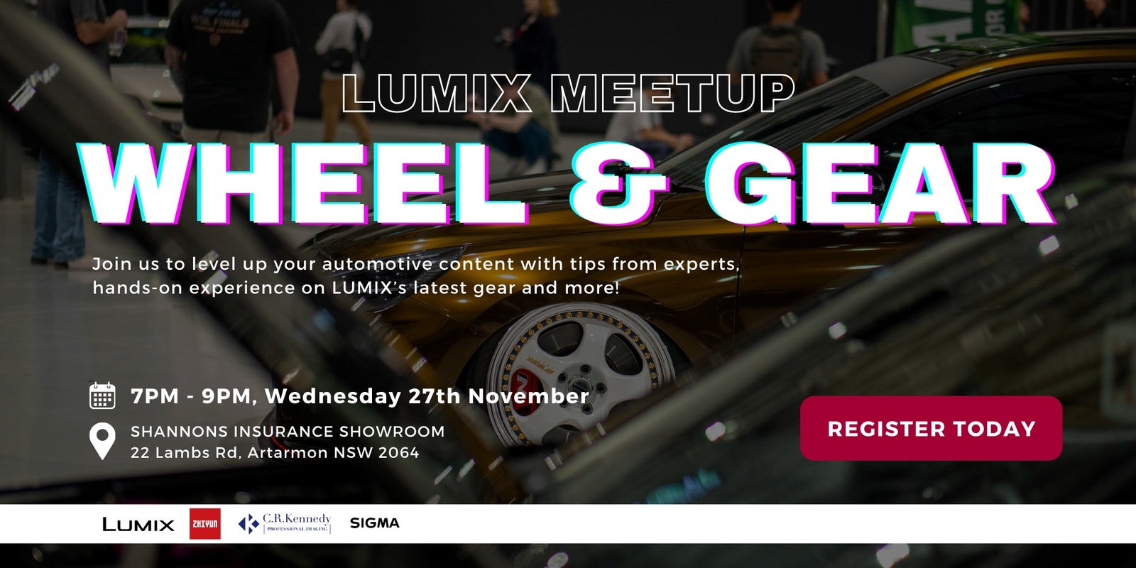 Banner image for LUMIX Meetup: Wheel and Gear Night