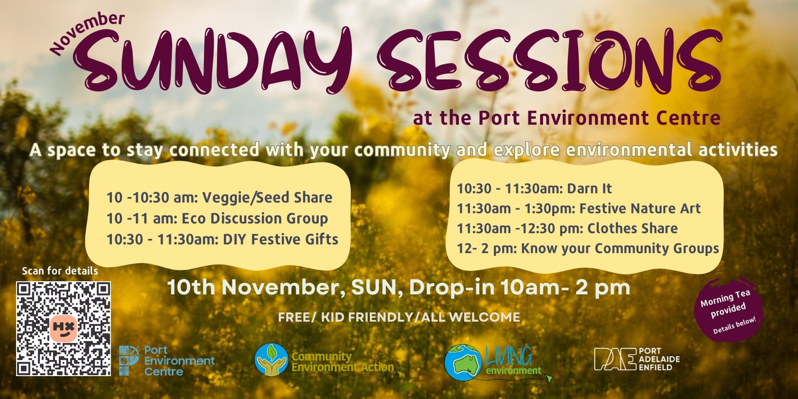 Banner image for November Sunday Session at the Port Environment Centre!