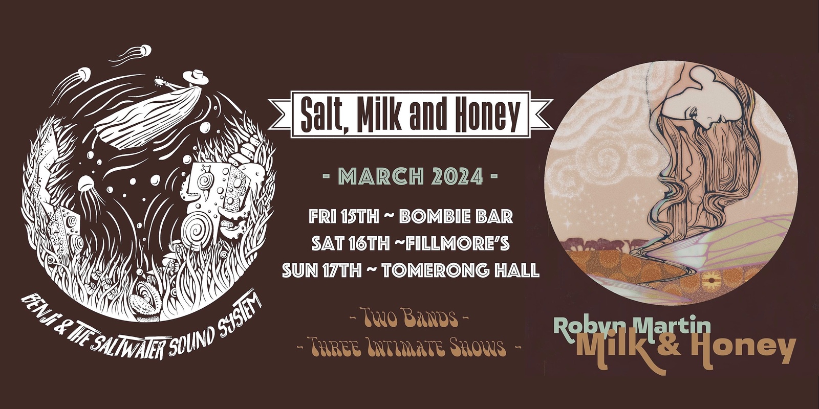 Banner image for Robyn Martin Band and Benji & The Saltwater Sound System @ Tomerong