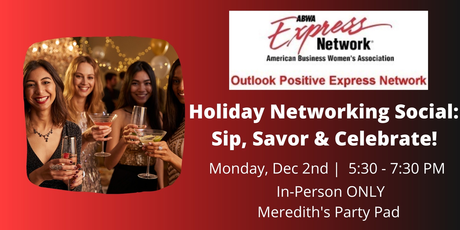 Banner image for Holiday Networking Social: Sip, Savor & Celebrate!