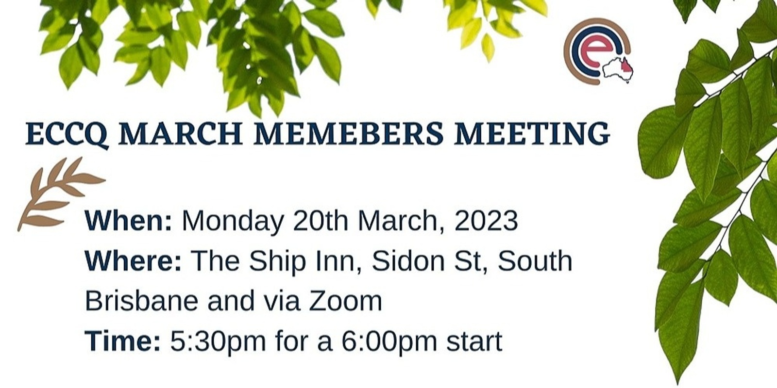 Banner image for ECCQ March Members Meeting 2023